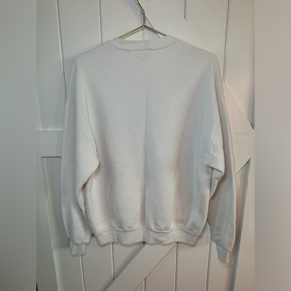 VINTAGE JERZEES SWEATSHIRT 90’s WHITE. THANKSGIVING, FALL, CHICKEN, COW SIZE XL - Picture 3 of 3